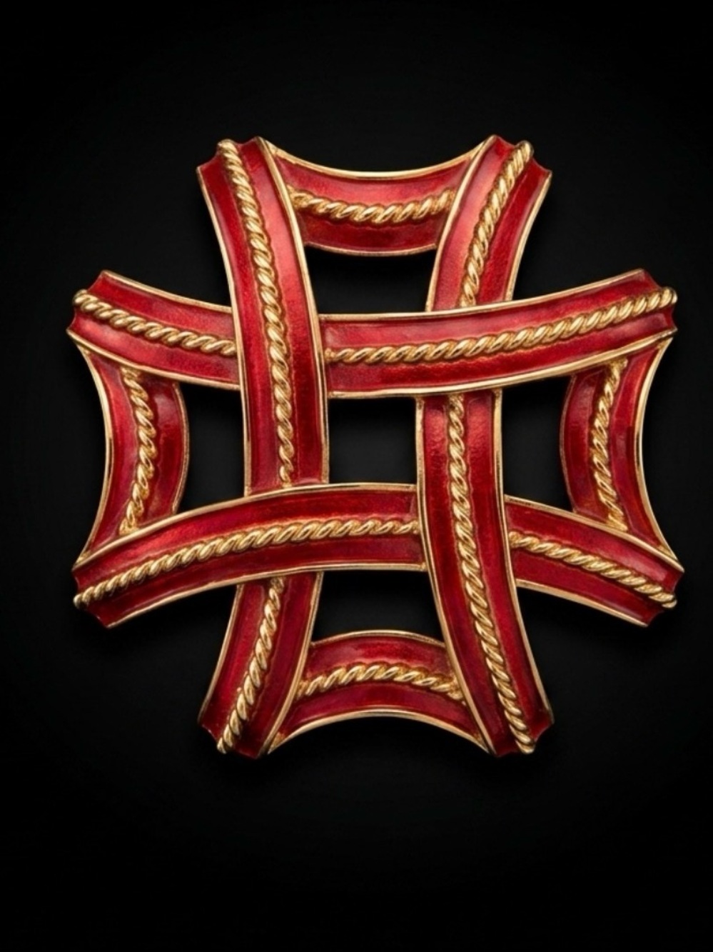 #111 Vintage Crown Trifari Maltese Cross Brooch